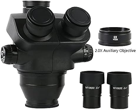 Microscope 7X-50X 14X-100X Stereo Microscope Trinocular Microscope Head + WF10X/22mm Eyepiece Rubber Eye-Guards Microscope Accessories (Color : Trinocular B) (Trinocular C)