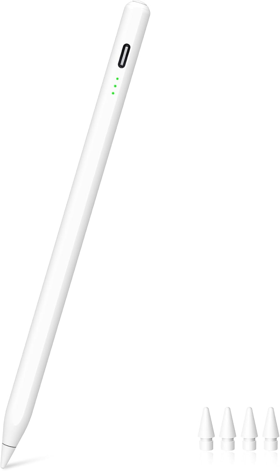 Stylus Pen for iPad 2018-2025 - 13 Minutes Fast Charging, Palm Rejection,Tilt Sensitivity, Compatible Apple iPad 11 A16109876th Gen, Pro 12.91113 Inch M4, Air 345M2M3, Mini 567