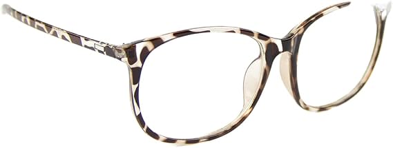 Cyxus Blue Light Filter Anti Eyestrain Computer Glasses, White Leopard Print Frame