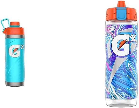 Gatorade 32oz Stainless Steel Bottle and 30oz Gx Bottle Bundle