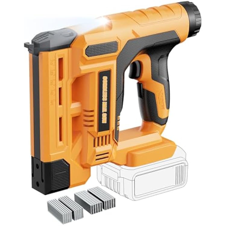 18 Gauge Brad Nail Gun for Dewalt 20V MAX BatteryNO Battery, 2 in 1 Cordless Brad Nailer, Adjustable Depth, LED Light, Electric Nail Gun for Wood, Trim Work, DIY