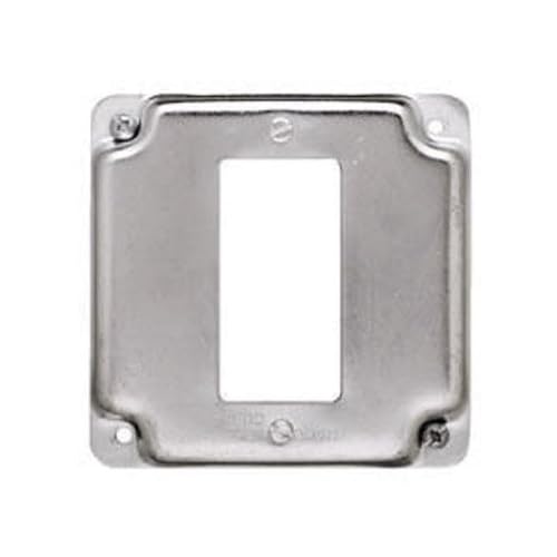 RACO 808C for ONE GFCI, Exposed, for USE with 4 in Square Box, Work Cover, 12 in Raised