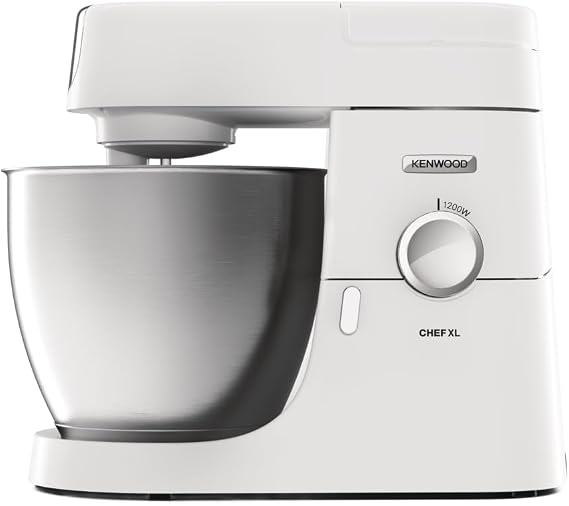 Kenwood Stand Mixer for Baking, Stylish Food Mixer, with K-beater, Dough Hook, Whisk and 6.7L Bowl, 1200W, KVL4100W, White [Energy Class A]