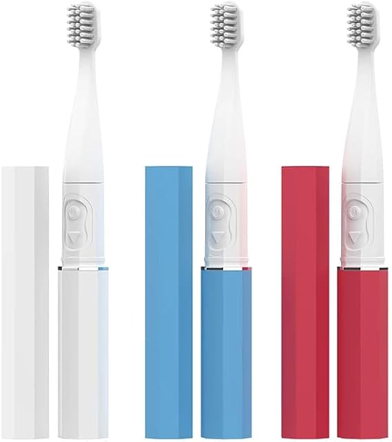 DENTindex Taşınabilir Sonik Diş Fırçası – Sessiz, Yumuşak Başlıklı, Pilli, Dupont Kıllı, Seyahat Tipi Cep Diş Fırçası – Yetişkinler için Elektrikli Fırça-(Beyaz)