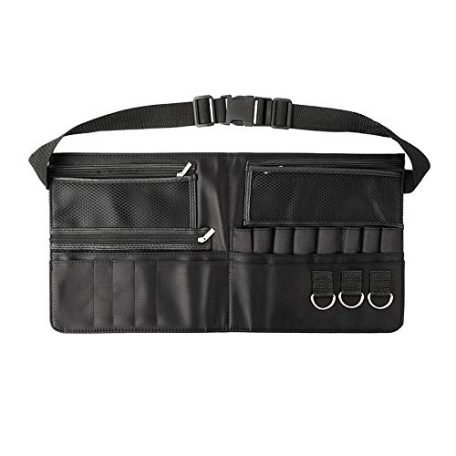 Artist Professional Portable Makeup Brush Waist Bag Case Foldable Fibre Cloth Cosmetic Brush Pouch Holder Multi Pockets with Belt Strap Bag Brushes Not Included