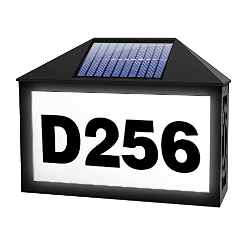 Solar Address Sign, Address Signs for Houses Lighted Address Plaque Outdoor Waterproof, Illuminated Address Numbers, Mailbox Light House Numbers for Outside.