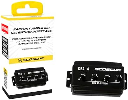 Scosche OEA4 OEM Premium Amplifier Interface Adapter - 4 CH Adjustable LOC Level Converter - Retains Factory Car Audio Amp - Line Output Converter for Car Stereo Amplifiers - No RCA Connection Needed