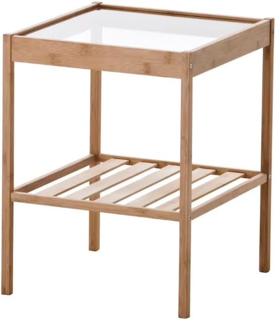 Authentic Ikea Nesna Bedside Table, Bamboo, 14.2 x 13.8 inches 36 x 35 cm, Coffee Table, Cafe Table, Side Table, Nordic Interior, Korean Interior