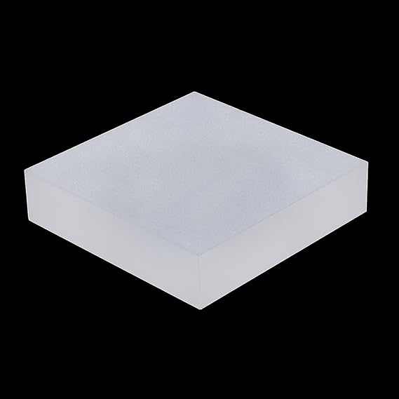 FINGERINSPIRE Solid Frosted Acrylic Square Display Base 4" x 4" x 0.9" Polished Display Block Craft Jewelry Riser Stand for Ring Earring Bracelet Accessory Collectibles Retail Photography