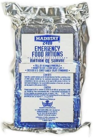 Mainstay Emergency Food Rations Enriched with Vitamins & Minerals for Emergency Kits, Survival Kits and Disaster Preparedness 2400 Calorie, 1 Pack
