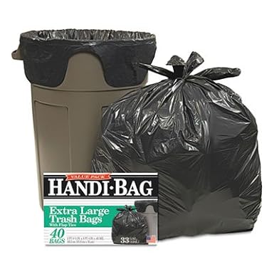 Super Value Pack Trash Bags, 33gal.65mil, 32.5 x 40, Black, 40/Box (7 Boxes)
