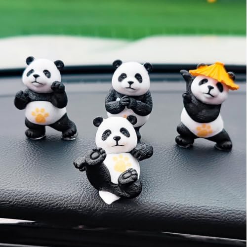 ZOSTLAND Car Dashboard Decorations,Blue Car Ornaments For Dashboard,Funny Car Ornaments,Cute Car Decorations For Suv Car,Living Room, Bedroom, Desk Kongfu Panda 4pcs