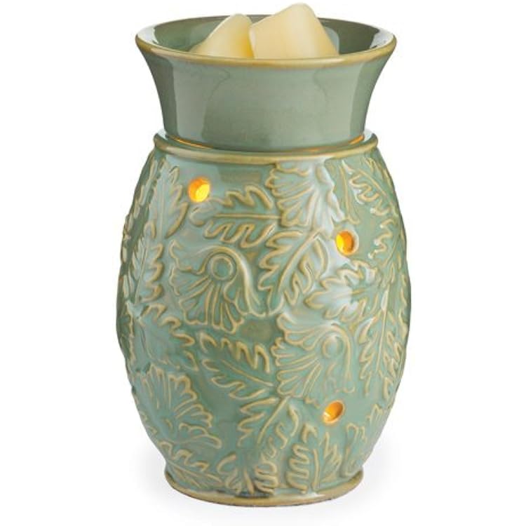 CANDLE WARMERS ETC. Midsize Illumination Fragrance Warmer, Green Leaf