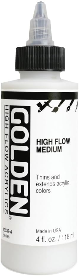 High Flow Medium by GOLDEN, 4 fl. oz. Bottle, Professional Acrylic Medium, Transparent