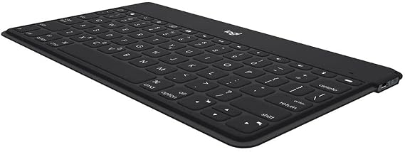 Logitech iK1042BKA Wireless Bluetooth Keyboard, US Layout, Thin, 0.2 inches 6 mm, Lightweight, 6.3 oz 180 g, Wireless Keyboard, Compatible with iPhone, iPad, Apple TV, 10th Generation, 9th Generation, Water Resistant, Wireless, Smartphone Stand Included, 
