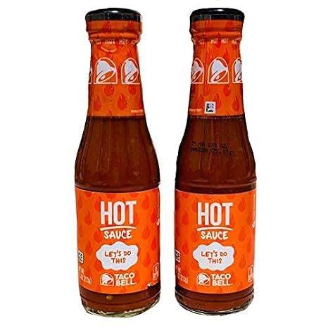 2 Taco Bell Sauces and 2 Taco Bell Taco Seasonings (HOT), 1 Fl Oz (Pack of 1)