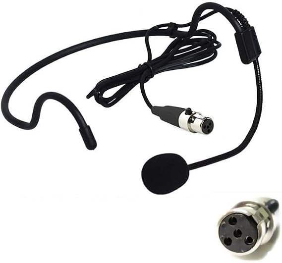 Replacement Headset Headworn Microphone for Shure BLX14/PGA31 Wireless Headset System, Condenser, Unidirectional, ta4f 4 Pins, Black