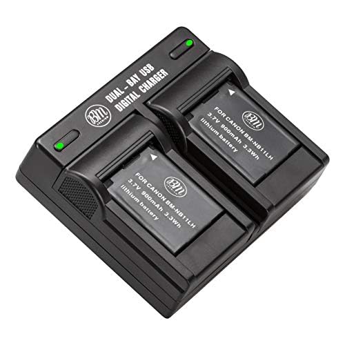 BM 2 NB-11LH Batteries and Dual Battery Charger for Canon Elph 135, Elph 140, Elph 150, Elph 160, Elph 170, Elph 180, Elph 190, Elph 320 HS, Elph 340, Elph 350, Elph 360, SX400, SX410, SX420 Cameras