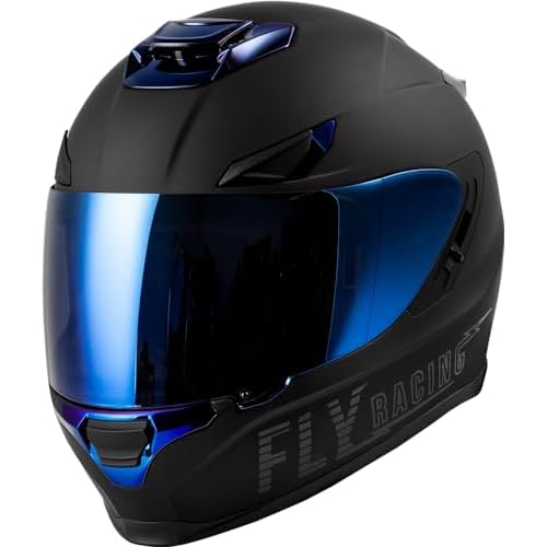 Fly Racing 73-8428M Sentinel Recon Helmet Matte BlackBlue Chrome Md