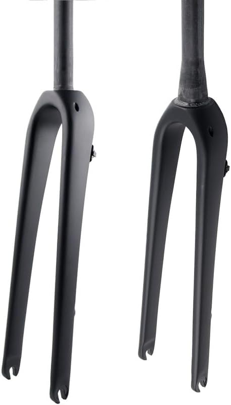 Suspension Forks 1Pcs 700C Gravel Road Bike Full Carbon Fibre Cyclocross Travel Flat Disc Brake Front Fork Straight Tapered Bike Forks(Straight matt)