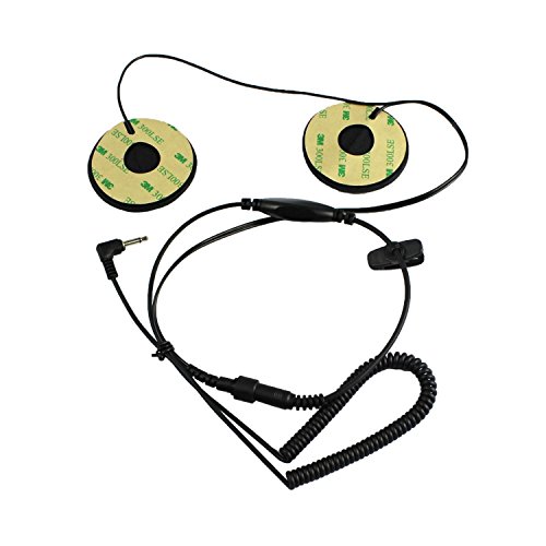 GoodQbuy 3.5mm-Plug Stereo Motorcycle Helmet Multi Intercom Headsets Headphones Earphones,Volume Control & Extension Cable is Compatible with MP3 GPS Cell Phones etc