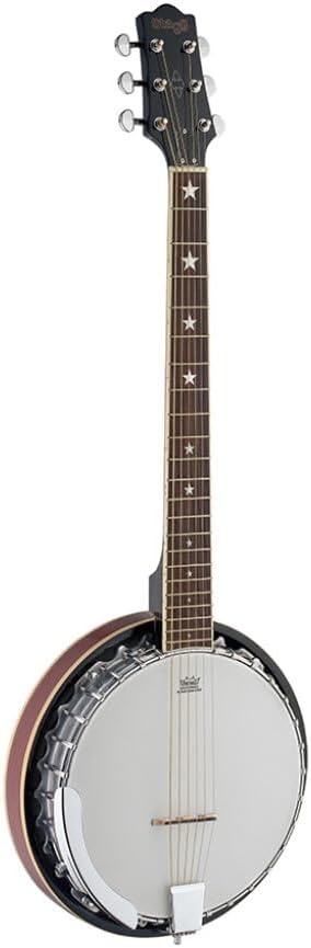 Stagg BJM30 G 6-String Deluxe Bluegrass Banjo with Metal Pot, Guitar Headstock & Tuning