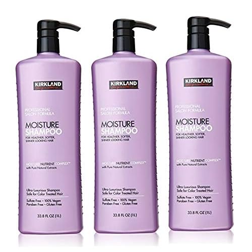 Kirkland Signature Professional Salon Formula Moisture Shampoo, 33.8 Fl. Oz. Pack of 3, Total 101.4 Fl.Oz,Each 33.8 Fl.Oz.
