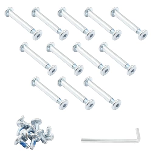 Luomorgo 12 Sets Inline Skate Wheel Screw, 6mm1564 OD Shaft Hex Socket Screw Axles for Roller Skate with Allen Wrench Long