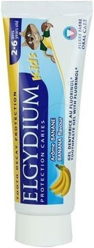 Elgydium Kids Toothpaste Gel with Fluorinol 2 - 6 Year Olds Banana Flavor 50 Ml