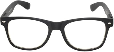 Retro Fashion Style Black Matte Frame Clear Lens Glasses