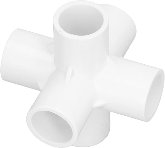 Fafeicy 10PCS 6 Way PVC Plastic Pipe Elbow Connector, 20mm Inner Diameter, White, Pipe Fittings