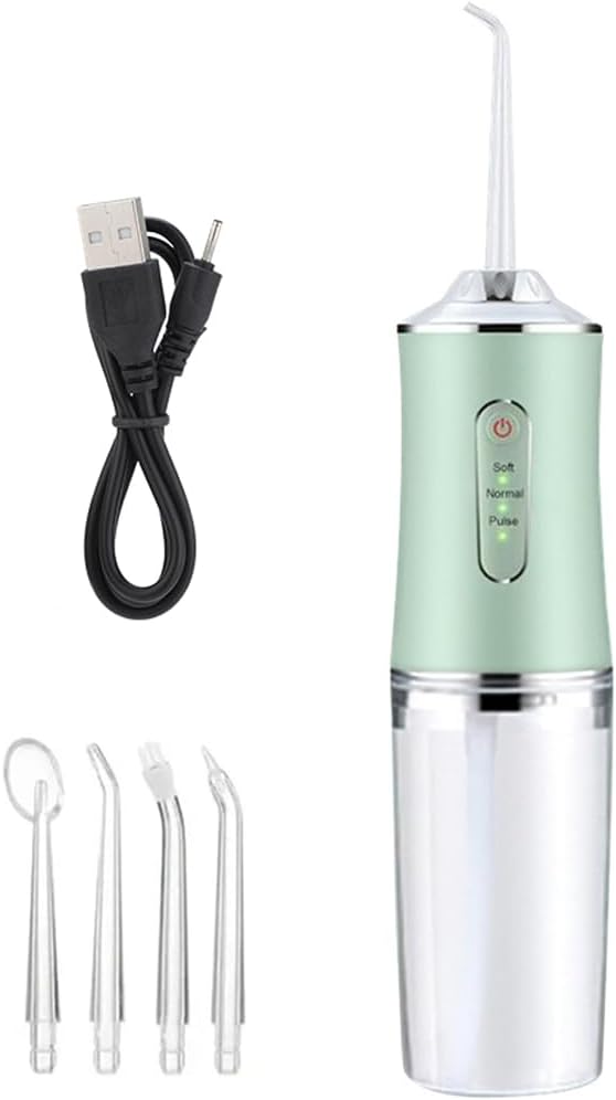 220ml Oral Irrigator Cordless Dental Water Flosser for Teeth Cleaning 3 Pressure Mode 4 Jet Tip IPX7 Waterproof