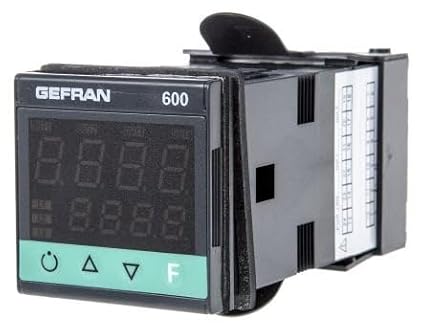 GEFRAN 600-R-R-0-0-1 1/16 DIN, 100-240 VAC Power Supply, MICROPROCESSOR Temperature Controller, NO COMM, NO Output 3, Relay Output 2