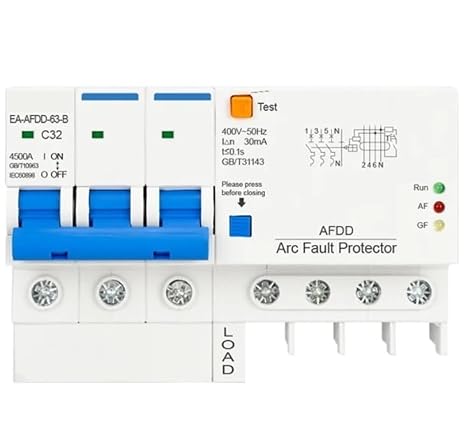 AFDD-63 1P+N 2P 3P+ Fault Arc Protector Circuit Breaker 16A 20A 25A 32A 63A Short Overload Leakage Protection RCBO MCB