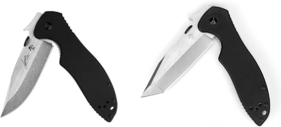 Kershaw Emerson CQC Folding Pocket Knives, 3.25 Inch Stainless Steel Blades, G10 Handles, Manual Opening, Wave Feature, Everyday Carry
