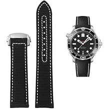 High Density Nylon leather strap For Omega New Seamaster 300 Super Master AT150 Fabric Leather AQUA TERRA men's strap 19mm 20mm