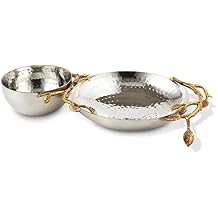 Solid Golden Vine Hammered Chip and Dip
