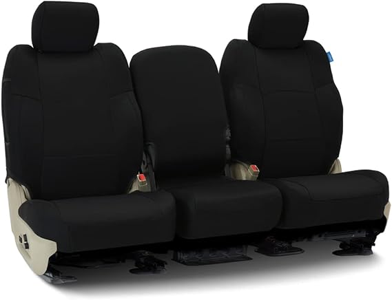 Coverking Custom Fit Seat Cover Designed for Select Ford Models: 1 Row, Spacer mesh Fabric, Black Solid