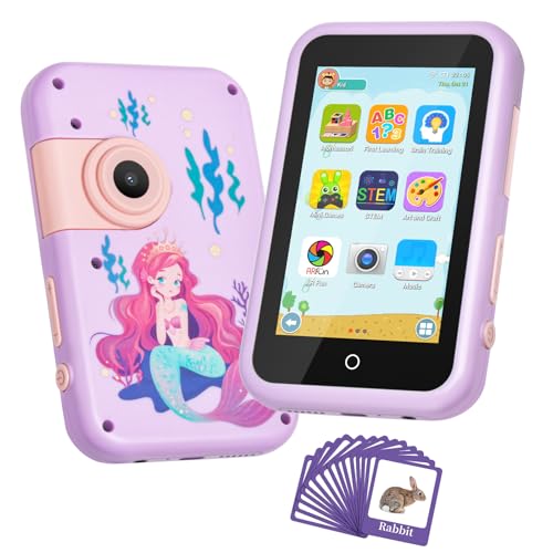 Kids Smart Phone Toy for Girls Boys 3 4 5 6 7 8 9 Years Old, 4 Touchscreen Toddler Learning Toys Phone with Dual Camera, Music Player, Puzzle Game, Pretend Play Cell Phone for Kids Birthday Gifts