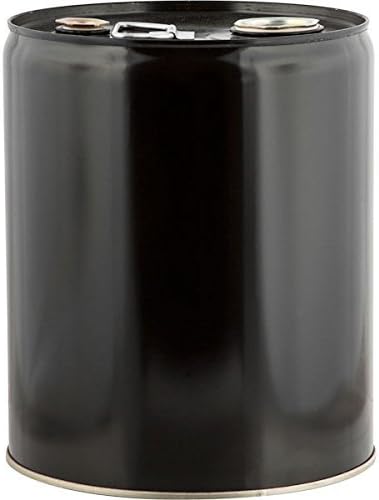 BayTec 5 Gallon Tight Head Steel Black Pail, 1 Pail with Rust Inhibitor Unlined W/Trisure Fitting-2inches Npt & 3/4inches Npt