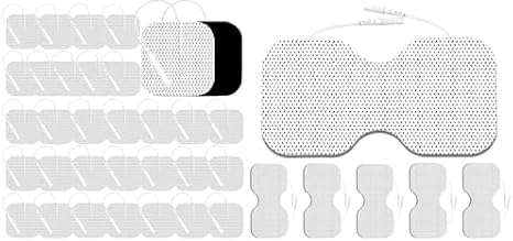 SM Electrodes Tens Unit Electrode Pads 32Pcs 2x2" 6Pcs 4x8" Reusable Tens Unit Pads Replacement