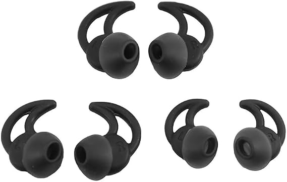 Replacement Silicone Ear Tips for Bose QC30, QC20, QC20i, SIE2i, IE2, IE3 Earphones, 3 Sizes S/M/L, Black