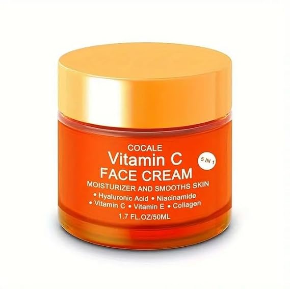 Vitamin C Face Cream: Hydrating Skin Cream with Vitamin C, Vitamin E, Hyaluronic Acid, Niacinamide & Collagen - 1.7 fl Oz
