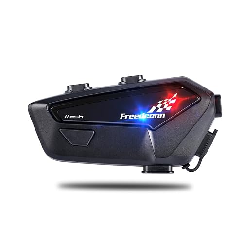 FreedConn Motorcycle Bluetooth Headset 1500m 6Rider Group Helmet Communication System FXPRO Motorcycle Helmet Speakers IP67 Ultra-Thin Body Music Sharing