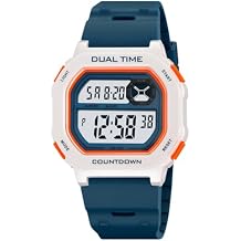 Reginald Watches for Men Fashion Trend Multifunction Waterproof Watch EL Backlight Digital Chronograph TPU Watch Strap Square Watches
