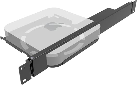 1U Mini Rack Mount for Apple Mac mini, 19-inch Hinged
