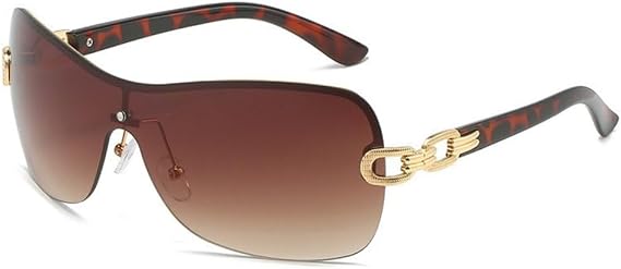 Oversize Curved Wrap Around Sunglasses Women Sun Glasses For Female Fashion Rimless One-Pieces Sunglass Ladies