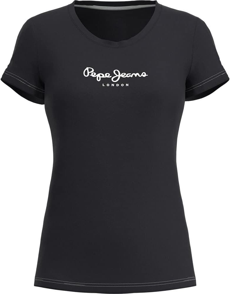 Pepe Jeans Womens New Virginia T-Shirt Slim Fit Short Sleeve White