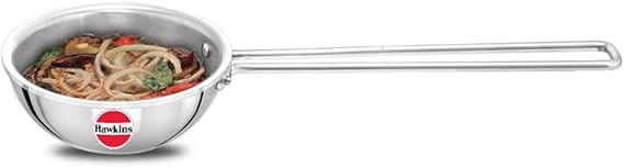 Hawkins 1.5 Cup Tadka Pan, 360 ml Triply Stainless Steel Pan, Induction Pan, Silver (STP15)