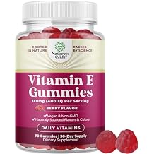 Natures Craft Vitamin E Gummies for Skin Care - High-Potency Vitamin E 400 IU Skin Supplement - Delicious & Easy-to-Take Supplement Promote Health Immune Support & Cellular Protection 90 Count
